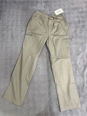 Frame Denim Men’s Cargo Drawstring Pants Trousers Slacks Light Gray Khaki